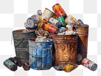 PNG Waste garbage painting drawing. 