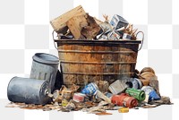 PNG Waste garbage tin white background. AI generated Image by rawpixel.