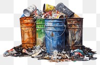 PNG Waste garbage tin unhygienic. AI generated Image by rawpixel.
