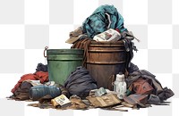 PNG Waste garbage accessories unhygienic. AI generated Image by rawpixel.