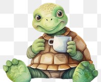 PNG Tortoise holding coffee characters animal wildlife tortoise. 