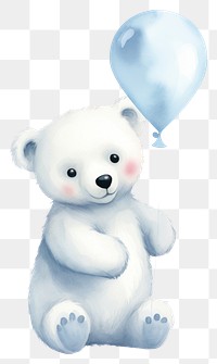 PNG Polar Bear balloon cute bear. AI generated Image by rawpixel.