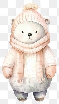 PNG Polar Bear plush white cute. 