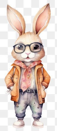 PNG Rabbit fashion glasses animal. 