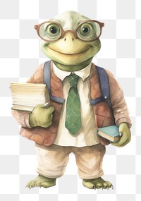 PNG Tortoise teacher portrait cartoon animal. 