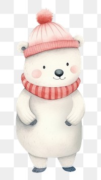 PNG Polar Bear snowman winter love. 