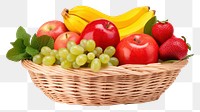 PNG Fruit basket strawberry banana apple. 