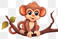 PNG Monkey wildlife cartoon animal. 