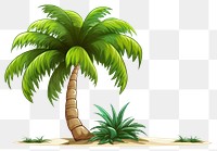 PNG Palm tree cartoon plant white background. AI generated Image by rawpixel.