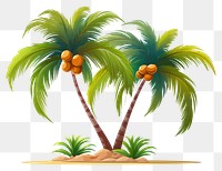 PNG Palm tree coconut cartoon plant. 