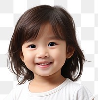 PNG Asian little girl portrait smiling child. 