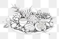 PNG Thai food drawing sketch doodle. 