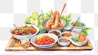 PNG Thai food chopsticks dish meal. AI generated Image by rawpixel.