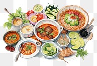 PNG Thai food lunch meal dish. AI generated Image by rawpixel.