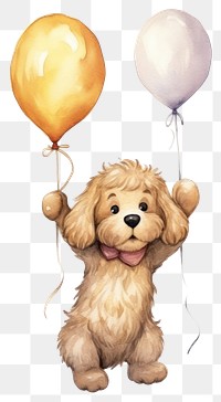 PNG Balloon cartoon puppy character. AI generated Image by rawpixel.
