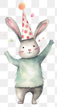 PNG Party hat character rabbit happy. 