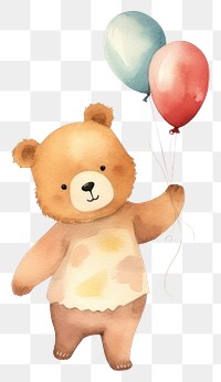 PNG Party cute bear illustration. 