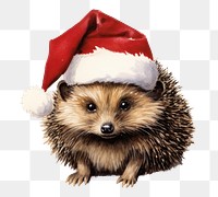 PNG Christmas animal character hedgehog mammal erinaceidae. 