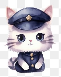 PNG Cat officer cartoon mammal animal. AI generated Image by rawpixel.