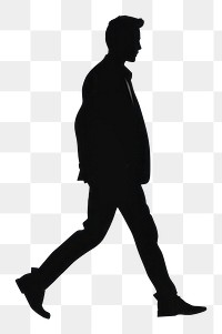 PNG Illustration silhouette walking footwear. 