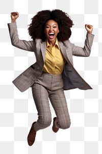 PNG Black woman shouting laughing portrait. 