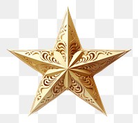 PNG Vintage christmas gold paper star. 