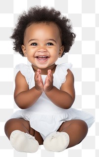 PNG Baby girl sitting smile portrait. AI generated Image by rawpixel.