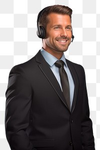 PNG Call center headphones portrait headset. 