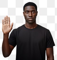 PNG Dark skinned man t-shirt portrait serious. AI generated Image by rawpixel.