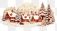 PNG Vintage christmas white background confectionery architecture. 