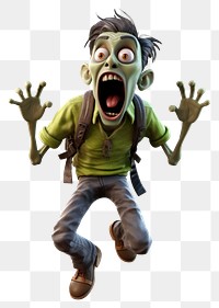 PNG Zombie surprise cartoon white background. AI generated Image by rawpixel.