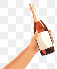 PNG Bottle champagne holding drink. AI generated Image by rawpixel.