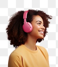 PNG women wearing headphones, transparent background. AI generated Image by rawpixel