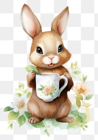 PNG Rabbit character animal cup mammal. 