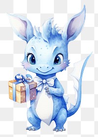 PNG Baby blue dragon animal celebration cute. 