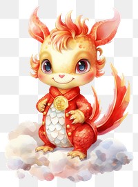 PNG Red dragon Chinese animal cute baby. 