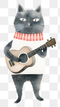 PNG Black cats guitar mammal animal. AI generated Image by rawpixel.