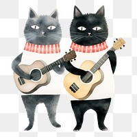 PNG Black cats guitar mammal animal. AI generated Image by rawpixel.