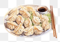 PNG Dumplings chopsticks plate food. 