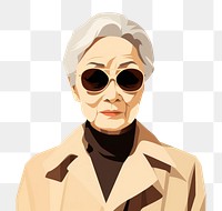 PNG Old asian woman sunglasses portrait adult. 