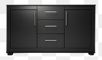 PNG Black cabinet sideboard furniture drawer. 