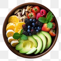 PNG Fruit food bowl blueberry. AI generated Image by rawpixel.