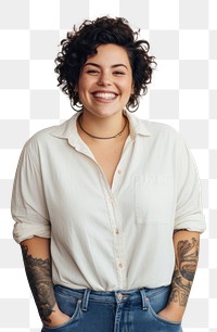 PNG  Tattoo smile happy hair. AI generated Image by rawpixel.