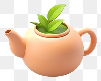 PNG Teapot plant herbs white background. AI generated Image by rawpixel.