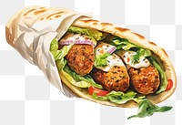 PNG Arabic falafel bread food meat. 