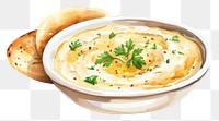 PNG  Arabic hummus bread plate food. AI generated Image by rawpixel.