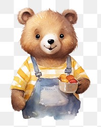 PNG Bear selling honey cartoon cute toy. AI generated Image by rawpixel.