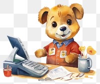 PNG Dog cashier computer toy representation. AI generated Image by rawpixel.