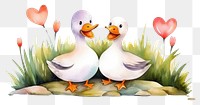 PNG Duck couple smiling animal bird love. 