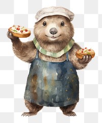 PNG Mole selling breads cartoon mammal food. AI generated Image by rawpixel.